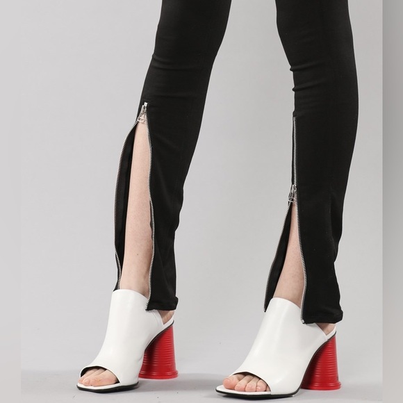 Rag & Bone Isabel Skinny High Rise Black Moto Jean with Ankle Zipper Hardware - Picture 12 of 16